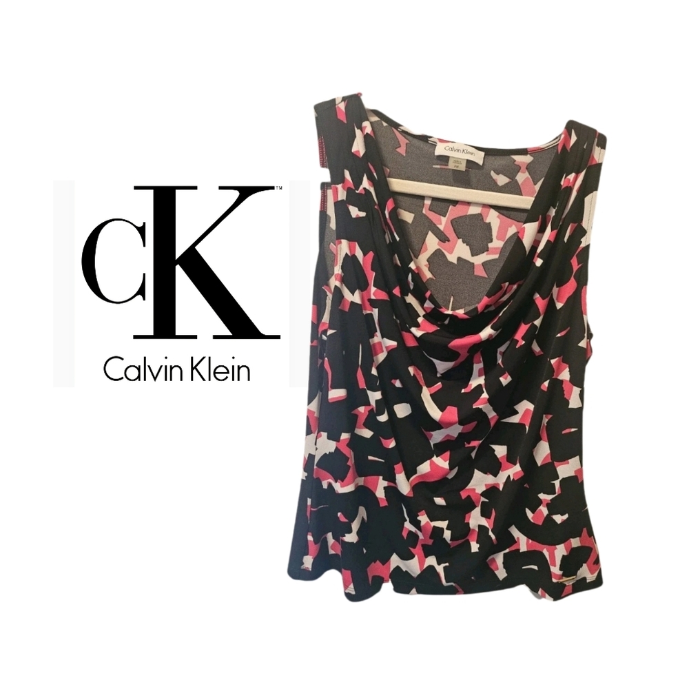 Calvin Klein Elegant Women's Abstract Print Top Luxury